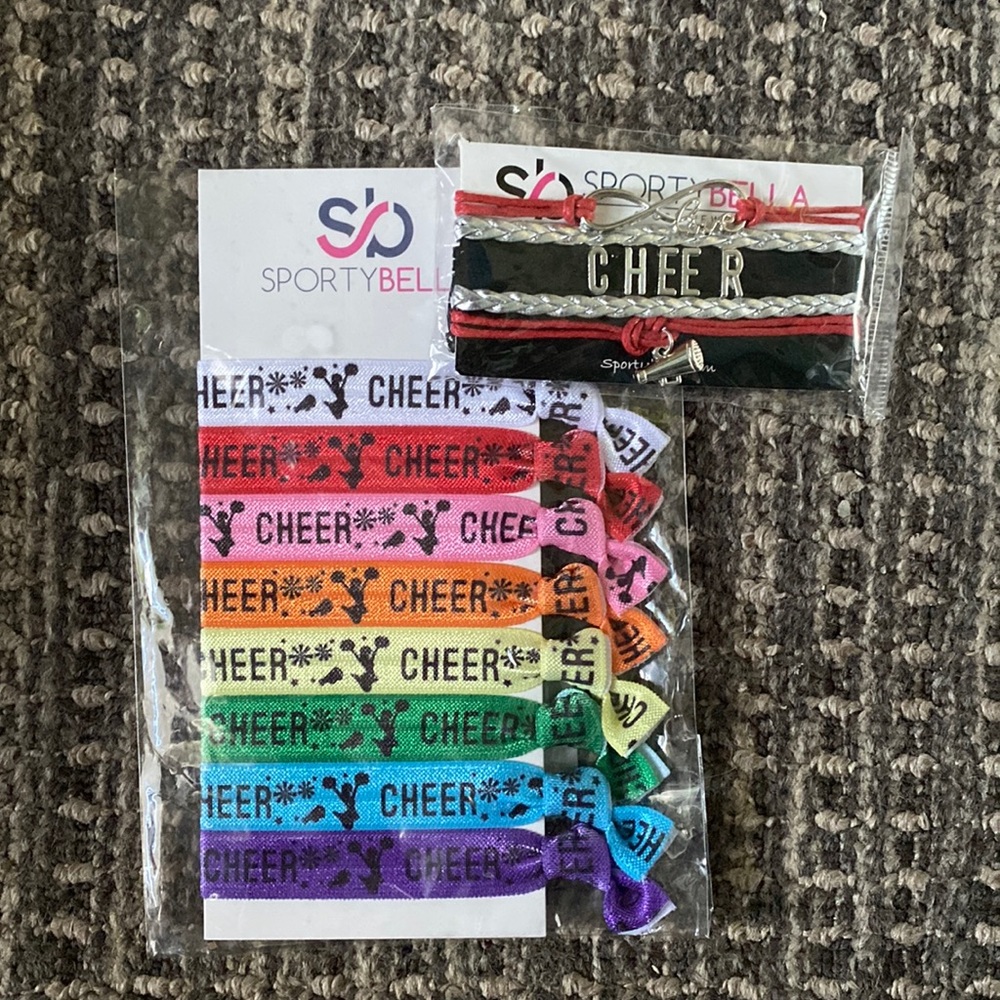 CHEER HAIRTIES AND BRACELET